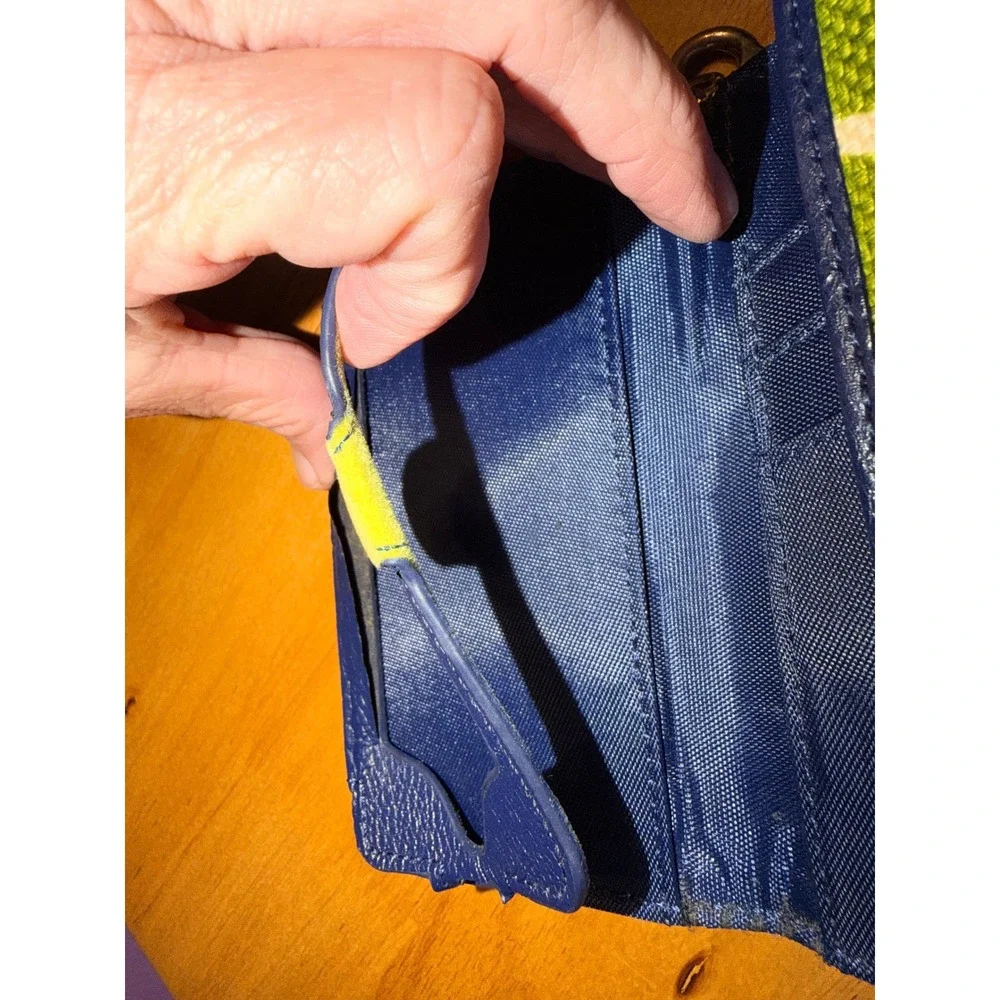 Spartina 449 Green Trellis Canvas Wristlet Wallet Navy‎ Blue Phone Case Trim